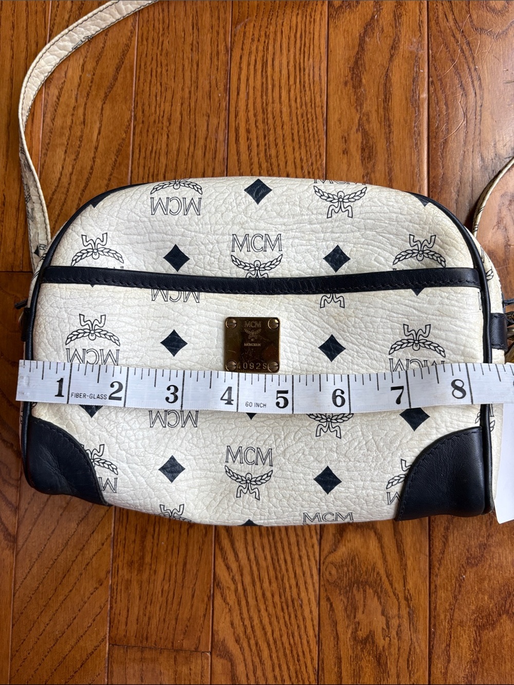 🔥RARE Vintage MCM Michael Cromer Era Golf Collection White Visetos Crossbody Bag - Picture 11 of 16